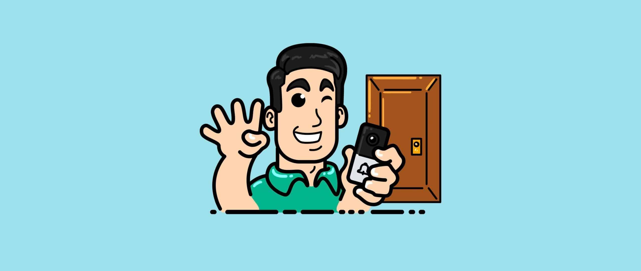 Man excited to install an Ezlo InstaVue Video Doorbell on his rental property